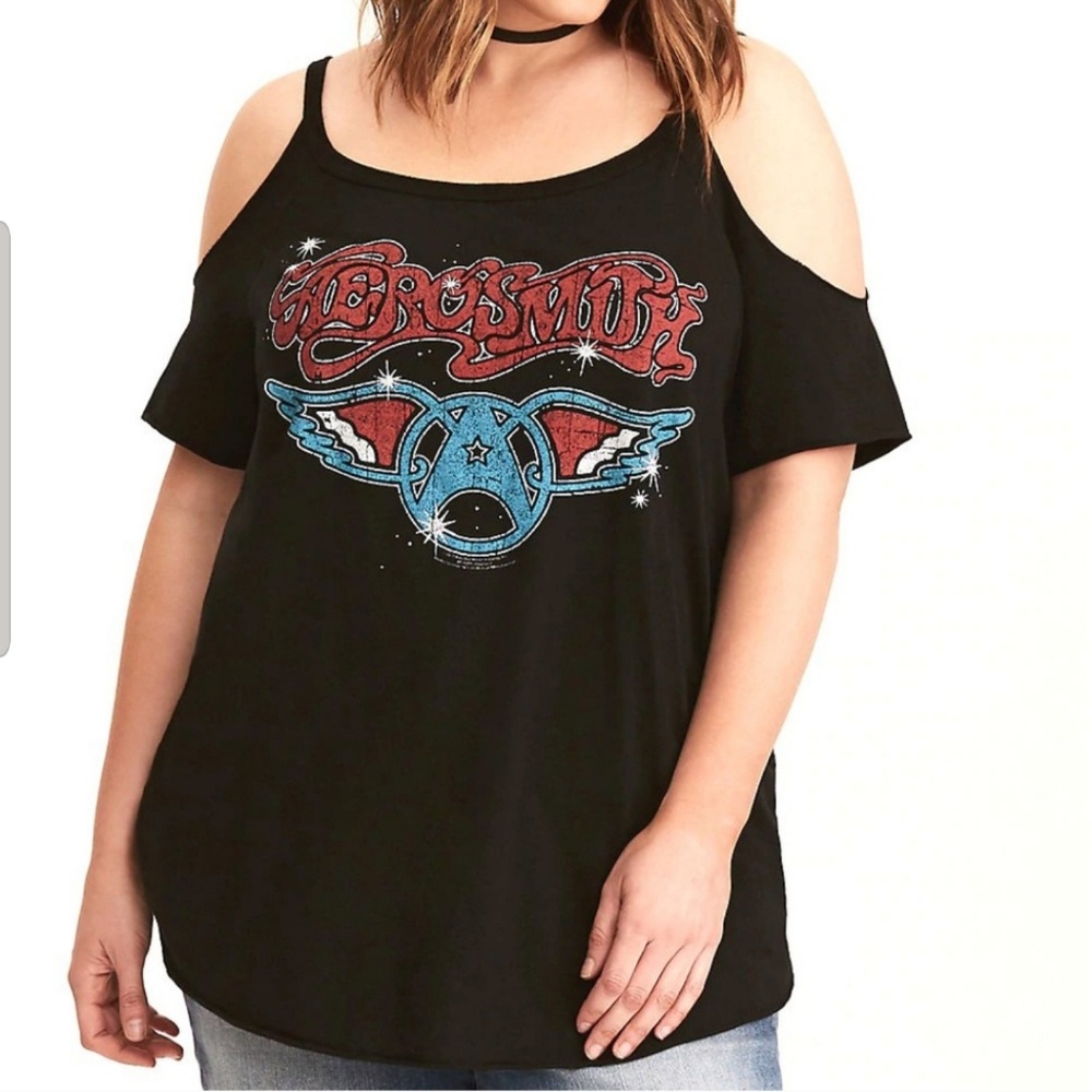 Torrid Premium Aerosmith Cold Shoulder Tee Sz 3